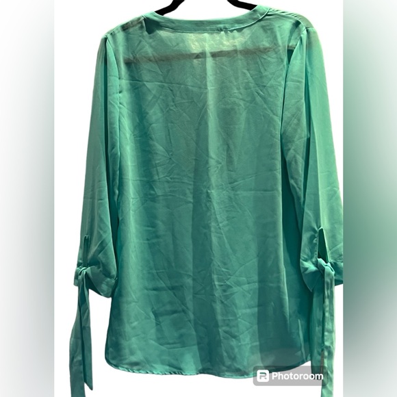 Caralase Shear Turquoise Tunic Blouse - Picture 3 of 3